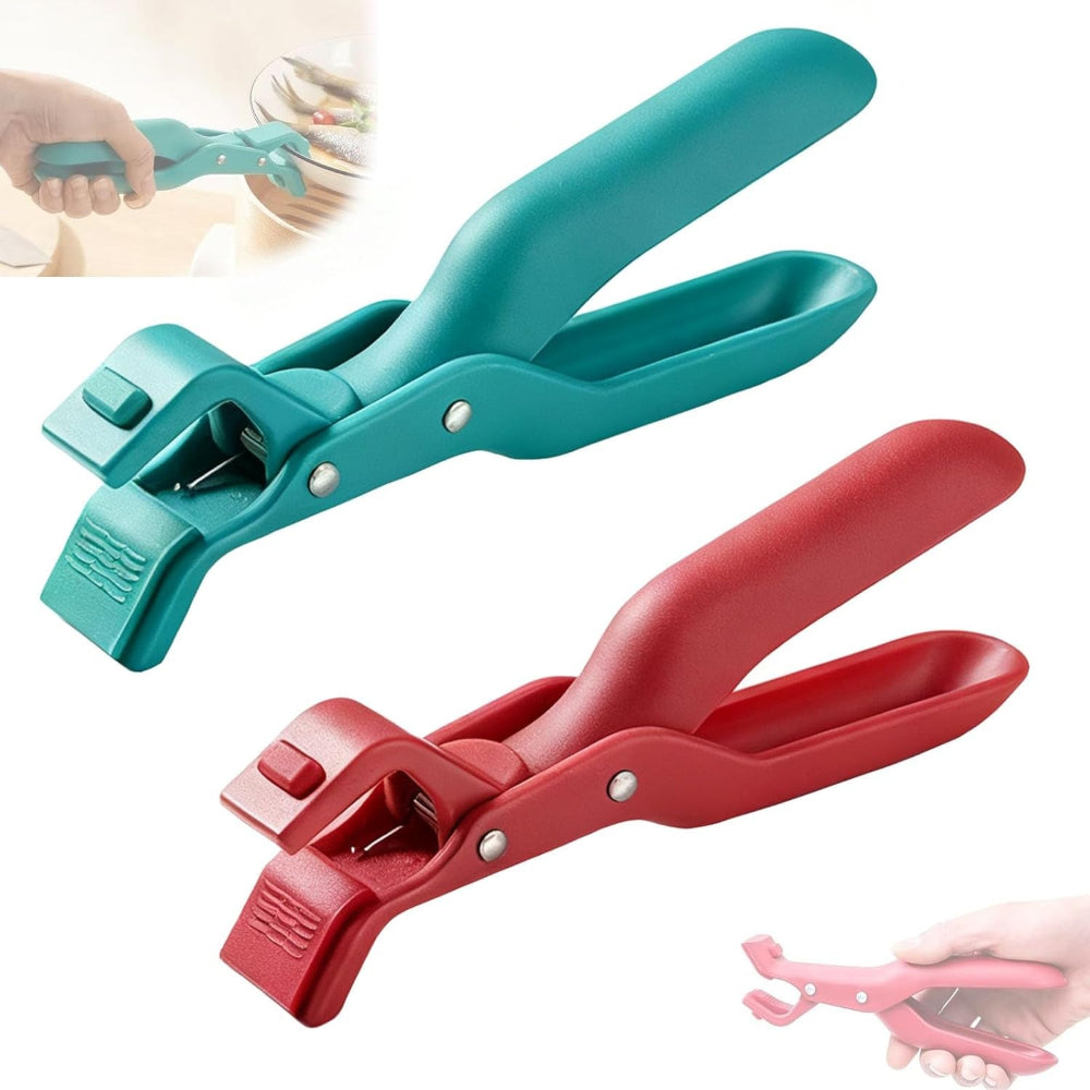 Hot Plate Gripper anti Scald Plate Gripper,New Anti-Scalding Bowl Clip,Multi Function anti Scald Bowl Clip,Multi-Angle Silicone Anti-Slip Clips (Red+Green)